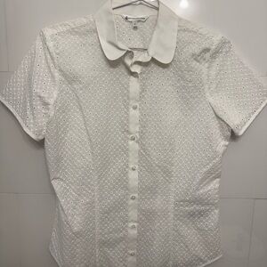 Brooks Brothers Cream Eyelet Blouse